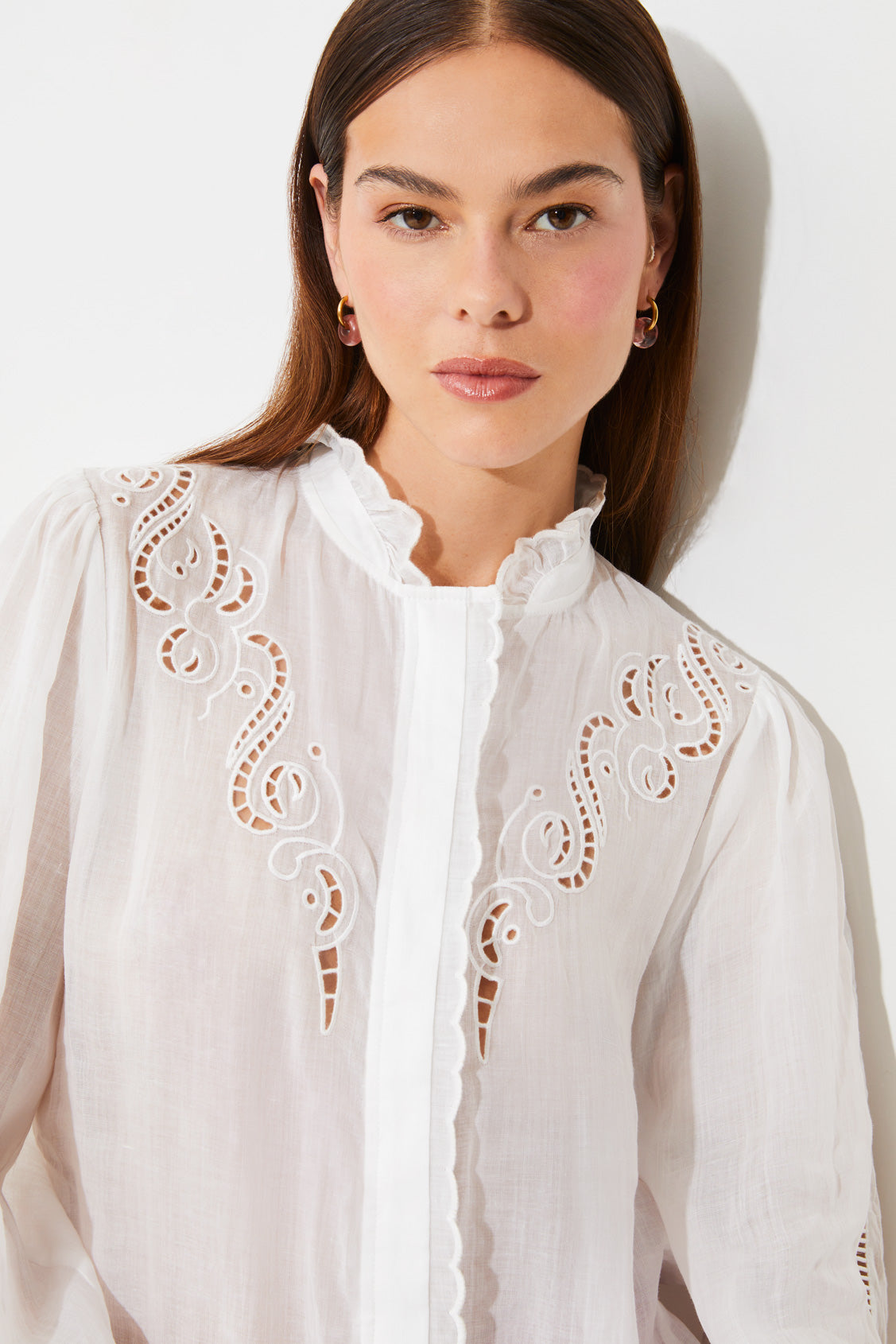 Leony Blouse Blanc Casse Bluser